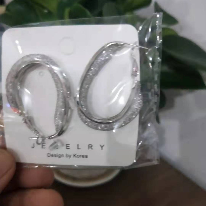 Wholesale rismatic clip net earrings micro inlay women's earrings independent packaging can be a generation of hair