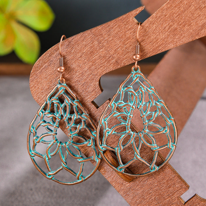 Wholesale Zinc Alloy Vintage Ethnic Bohemian Geometric Drop Earrings Women Fashion MOQ≥2