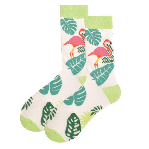 Wholesale Colorful Men's Socks Cartoon Flamingo Mid-tube Cotton Socks JDC-SK-CG017