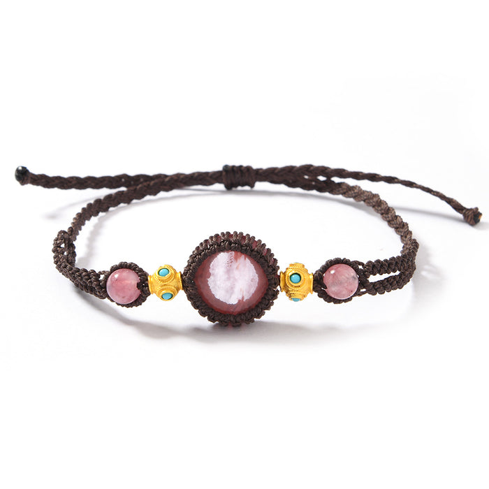 Wholesale Retro Handwoven Natural Stone Adjustable Bracelet Unisex For Boutique Resale