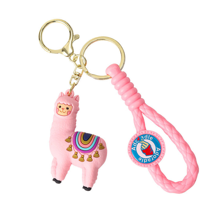 Wholesale Cartoon Doll Alpaca Doll Silicone Keychain JDC-KC-Benxin041