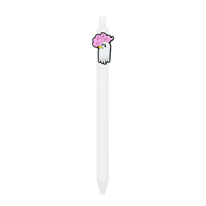 Wholesale  Ghost Polka Dot PVC Soft Gel Retractable Ballpoint Pen MOQ≥10