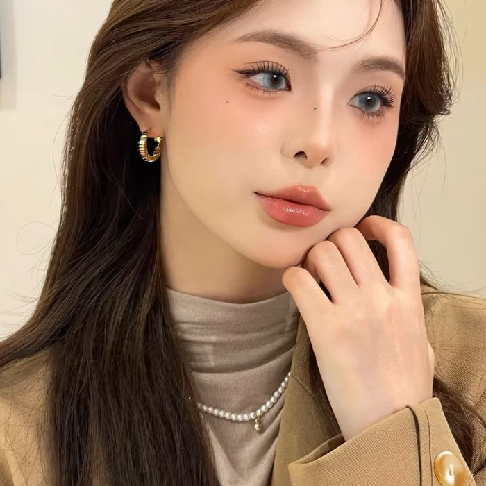 Wholesale Golden Small Square Broken Silver Hoop Earrings