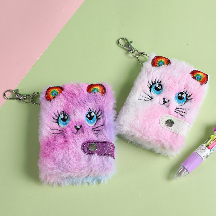 Wholesale Cartoon Plush Notebook Cute Cat Design Kids Writing Diary Gift MOQ≥2