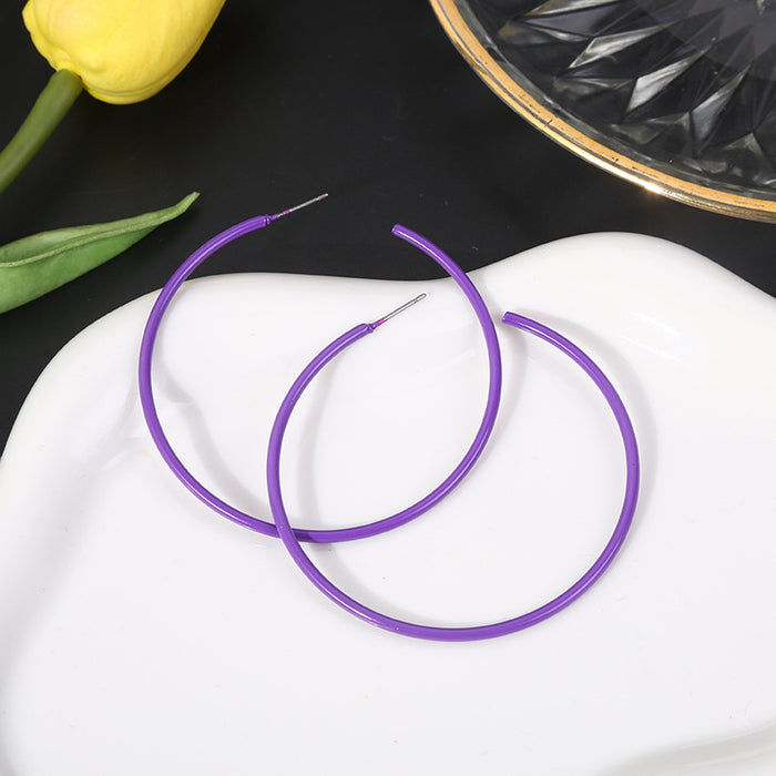 Wholesale Metal Hoops Lacquered Earrings JDC-ES-LiR006