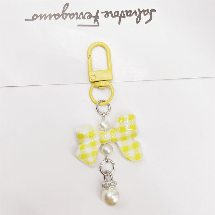 Wholesale Soft Touch Lacquer Bow Keychain Mixed Color Plastic Bag Charm MOQ≥2