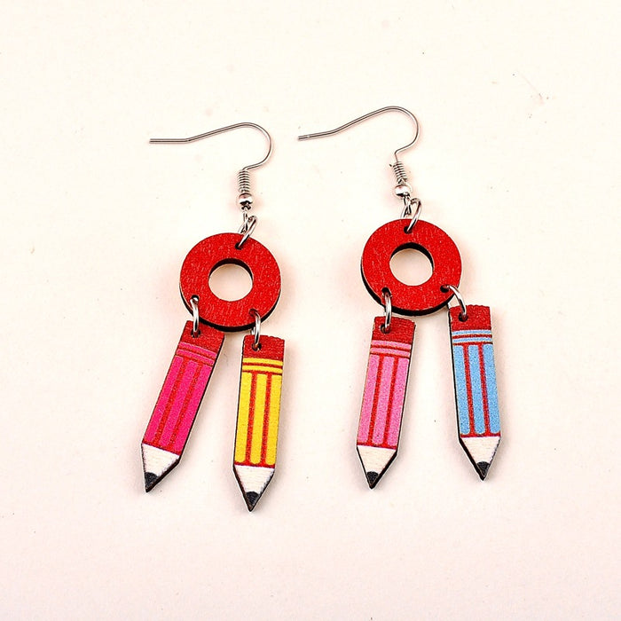 Wholesale Graduation Season Wood Chips Earrings JDC-ES-XLL002