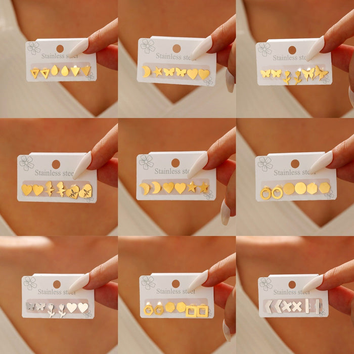 Wholesale Stainless Steel Gold Heart Earrings