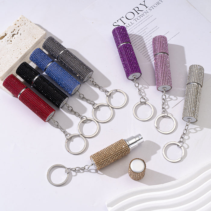 Wholesale Plastic Mini 10ml Diamond Perfume Bottle Keychain JDC-KC-ZY024