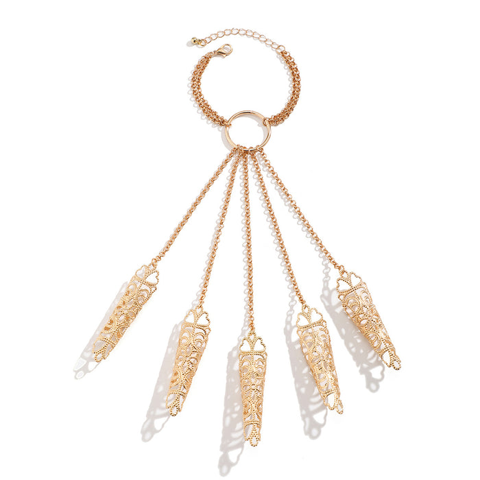 Wholesale jewelry Halloween Gothic style Ghost finger bracelet nail chain ring bracelet