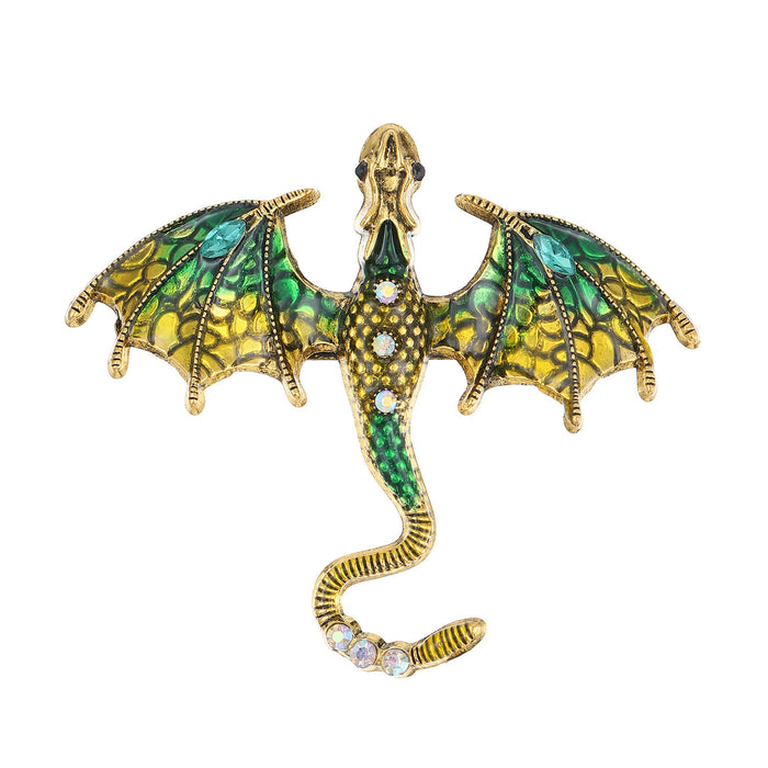 Wholesale Retro Dragon Dripping Oil Enamel Brooch Accessory Gift