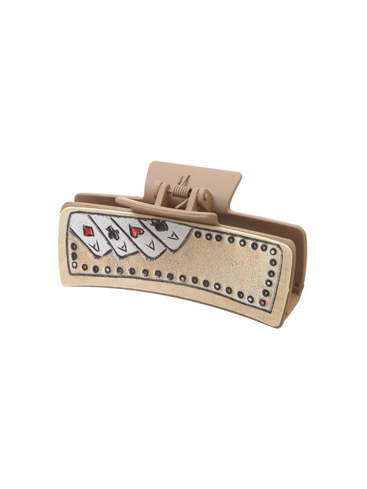 Wholesale Western Denim Leather Hairpin Sunflower Poker Clip Women Shark Clip