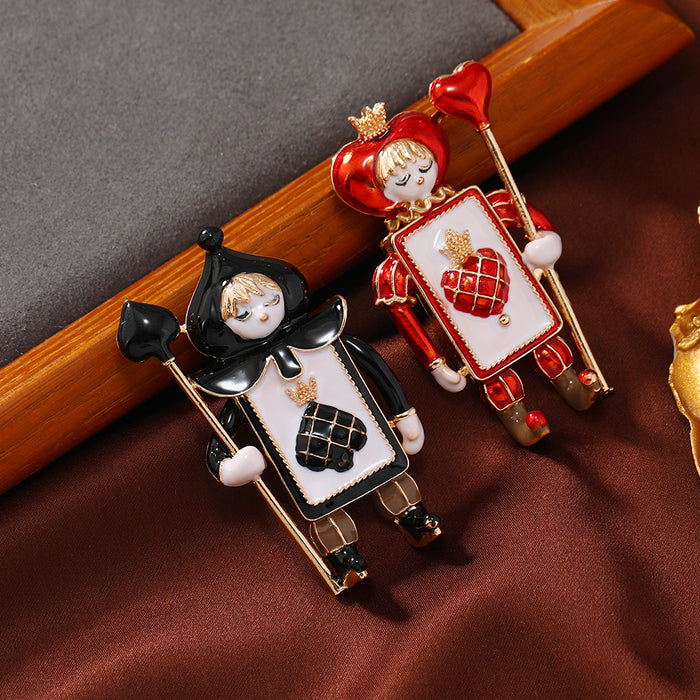 Wholesale Cute vintage red peach black peach soldier Brooches Christmas series alloy accessories