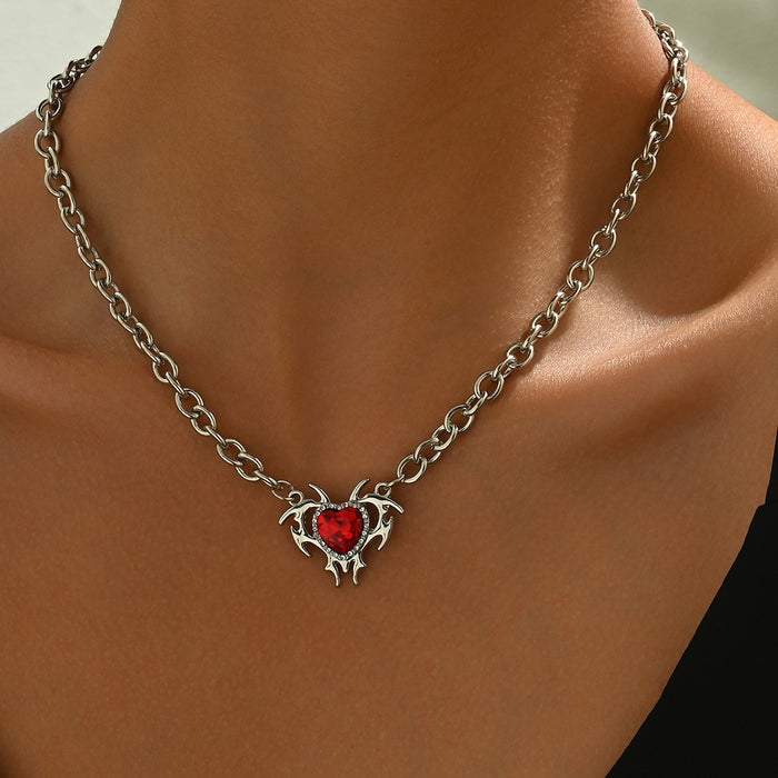 Wholesale Geometric Heart Diamond Clavicle Necklace JDC-NE-Bais002