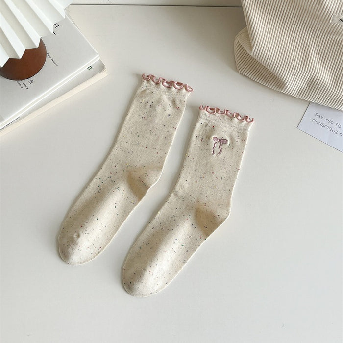Wholesale Butterfly knot socks, children, tube socks, pile socks