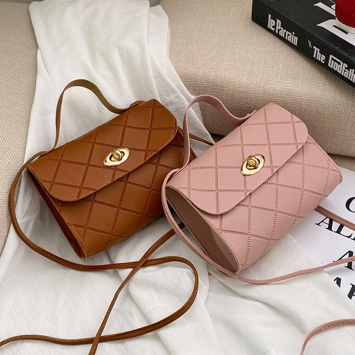 Wholesale Diamond striped small square bag, handbag, fashionable