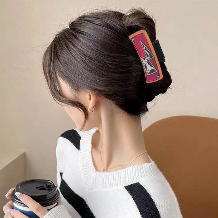 Wholesale Western Style Leather Hairpin Cactus Butterfly Shark Clip Women Grab Clip