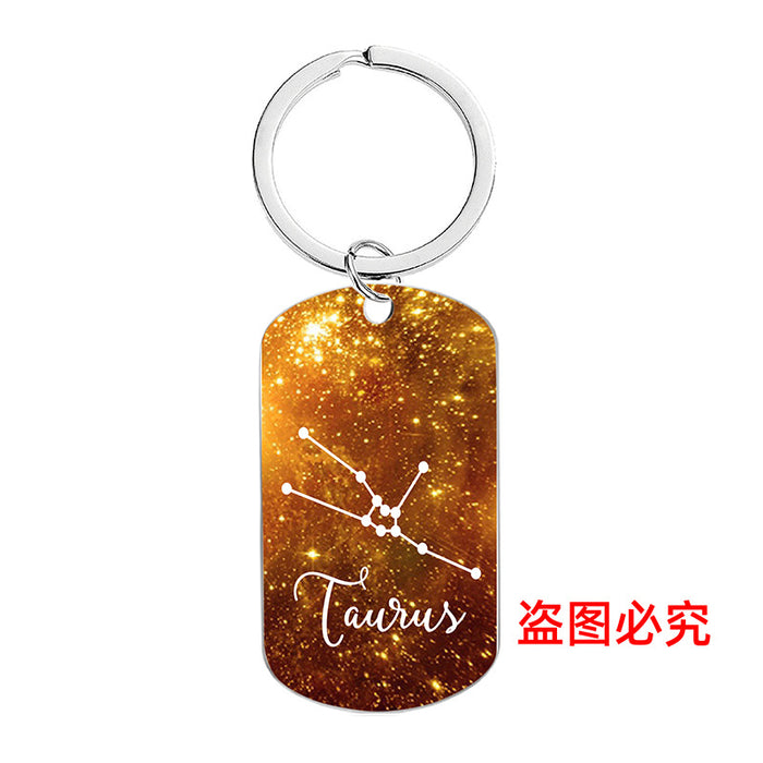 Wholesale 12 Constellations Metal Keychains JDC-KC-GangGu056