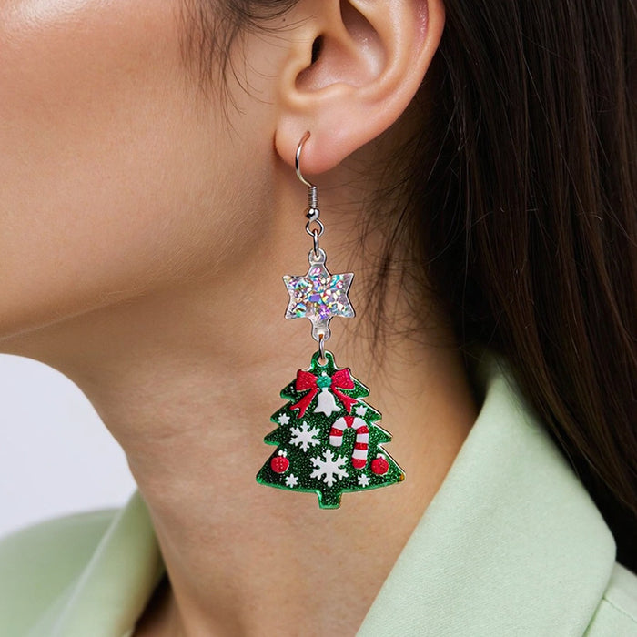 Wholesale Christmas earrings snowman Christmas tree snowflake acrylic earrings personality earrings ear jewelry