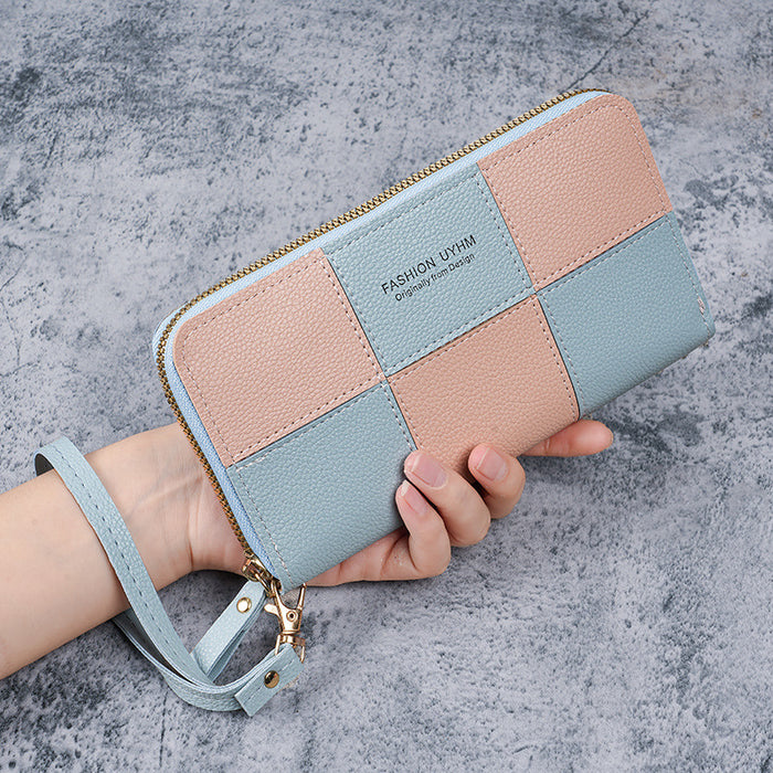 Wholesale Geometric Pattern PU Long Wallet with Phone Pocket - Trendy Fashion Accessory