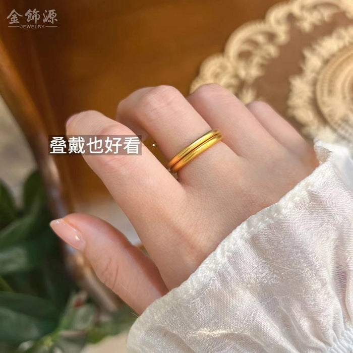 Wholesale High color sand gold solid circle ring inherits ancient method rings, copper plated rings, classic rings