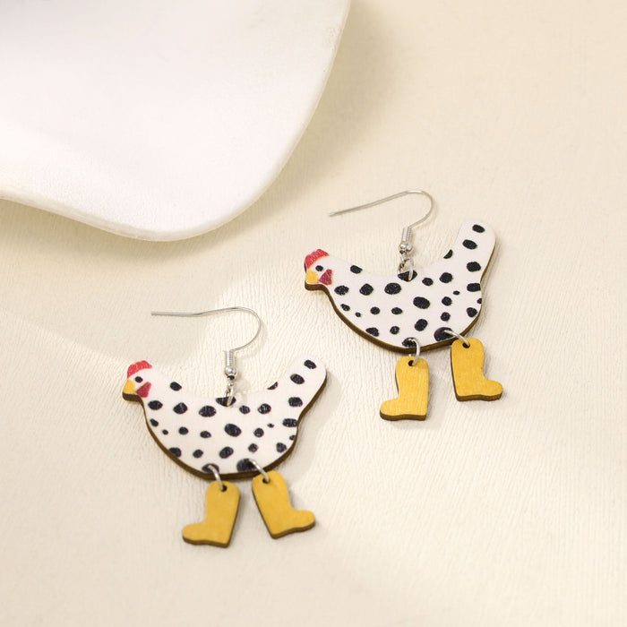 Wholesale Cartoon colorful hen-shaped acrylic earrings