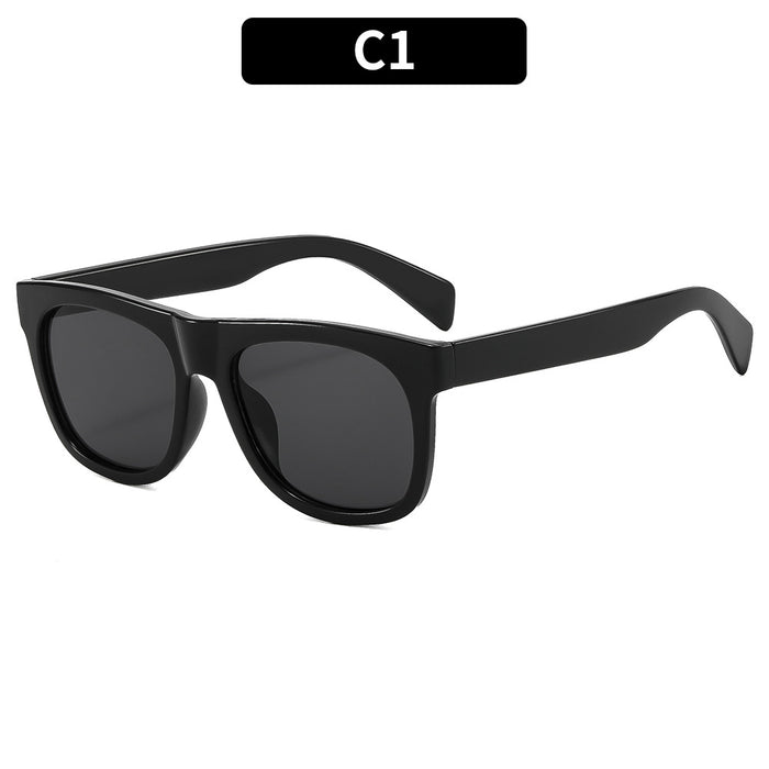 Wholesale Classic Square Retro Sunglasses UV400 Black Frame Gray Lens Modern Fashion Accessory