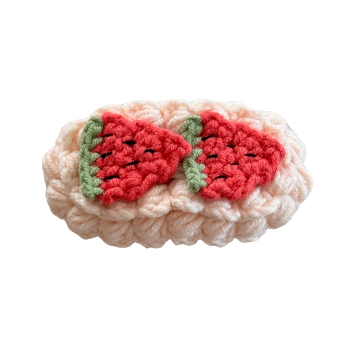 Wholesale Handmade Crochet Yarn Hair Clips Cartoon Fruit