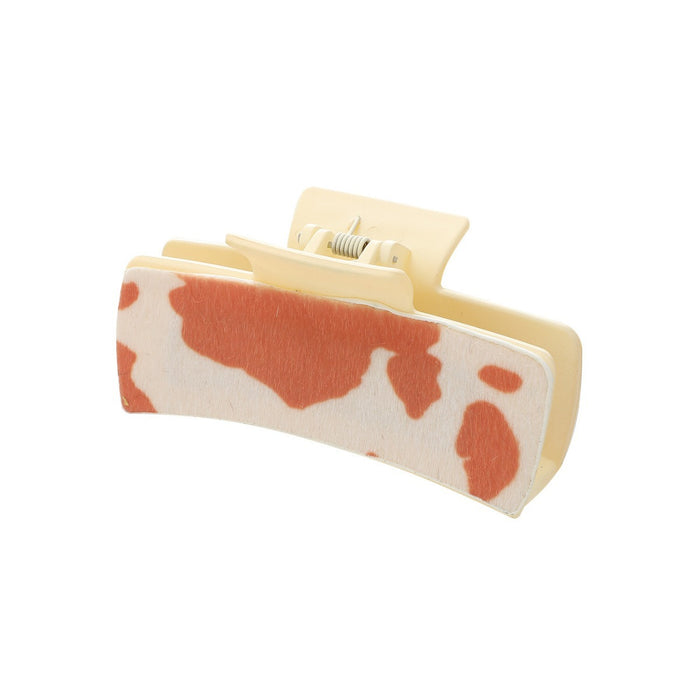 Wholesale Western Farm Style Cow Texture Leather Hair Clip Women' s Shark Clip