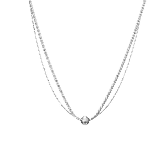 Wholesale 2pcs Simple and stylish  snake chain cross- hop jewelry chain set stainless steel chain necklace