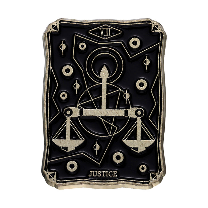 Wholesale Retro Creative Tarot Card Metal Brooch Cartoon Geometric Sun and Moon Emblem JDC-BC-BL005