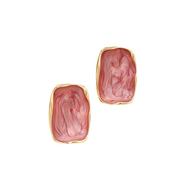 Wholesale New pearl block earrings with exaggerated personality and silver needle earrings wholesale versatile