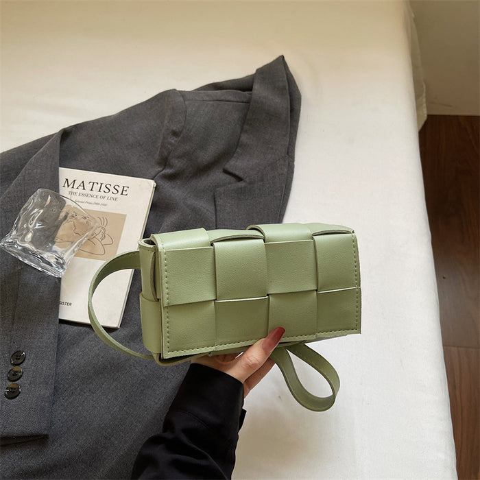 Wholesale Green Woven Small Square Crossbody Bag Daily Fashion Accessory