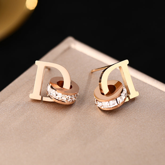 Wholesale Titanium Steel Earrings JDC-ES-YinY001