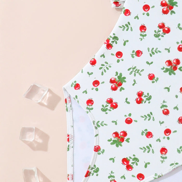 Wholesale Cute one-piece swimsuit with bubble sleeves and short sleeves