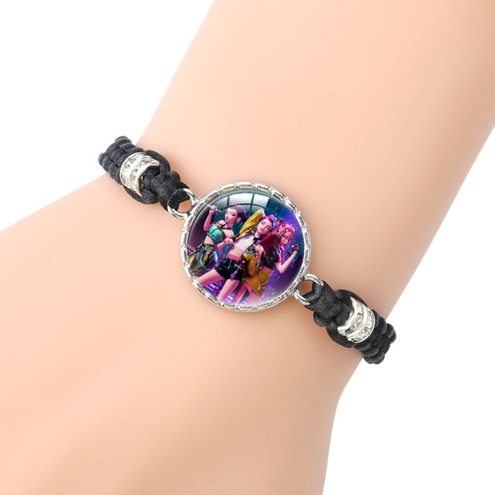 Wholesale KPOP cartoon pattern multi-color braided bracelet for couples and best friends