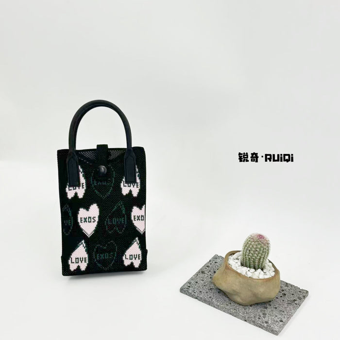 Wholesale Cute Cartoon Knitted Mobile Phone Bag  Easiest for Match Shoulder Bag Coin Crossbody Portable