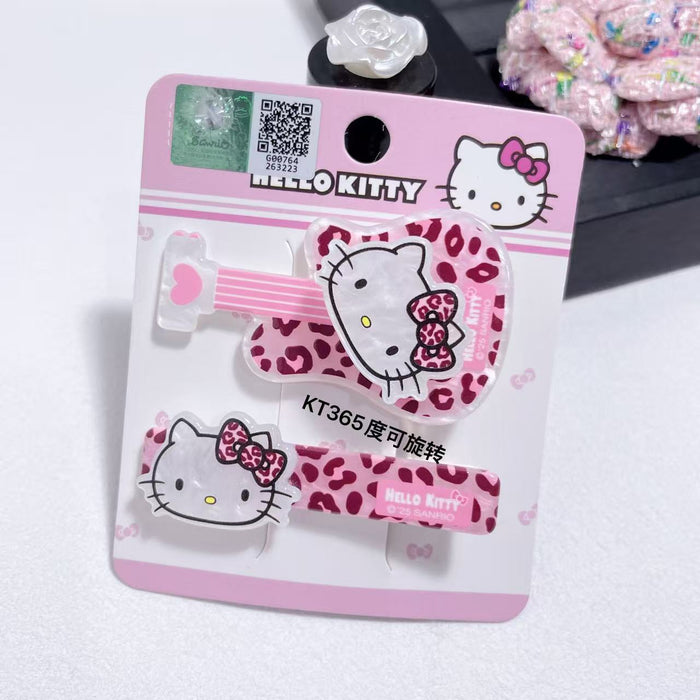 Wholesale Pink leopard print cute cartoon hair clips