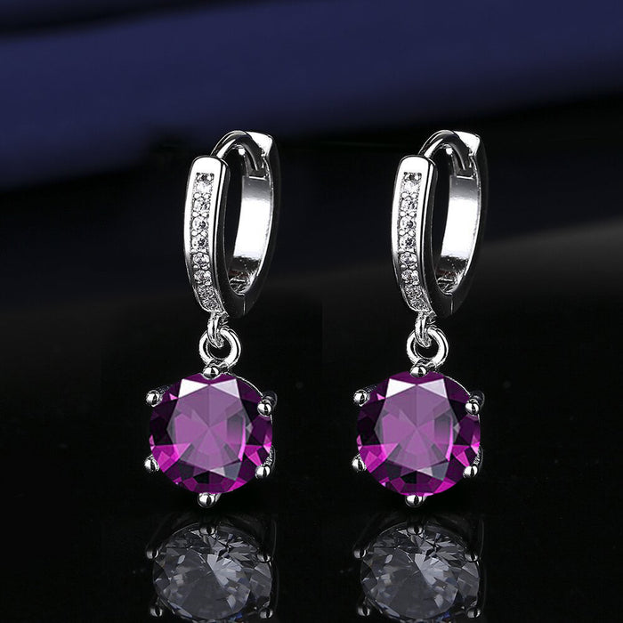 Wholesale Platinum Gold Tassel Earrings Six-Prong Imitation Moissanite Two Carat for Women Everyday Fashion Accessory