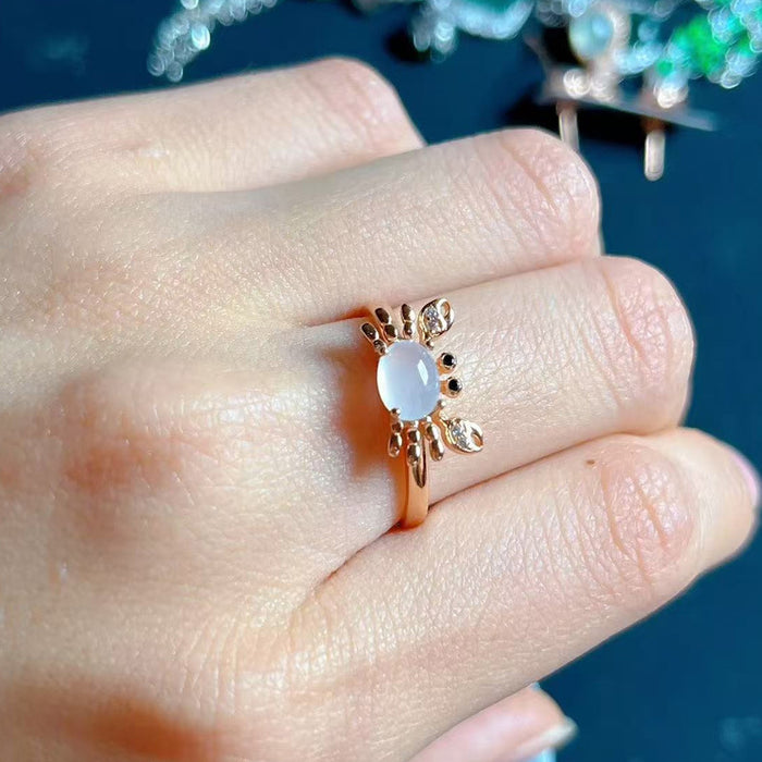 Wholesale Moonstone Crab Ring Women's Diamond Small Crab Finger Ring