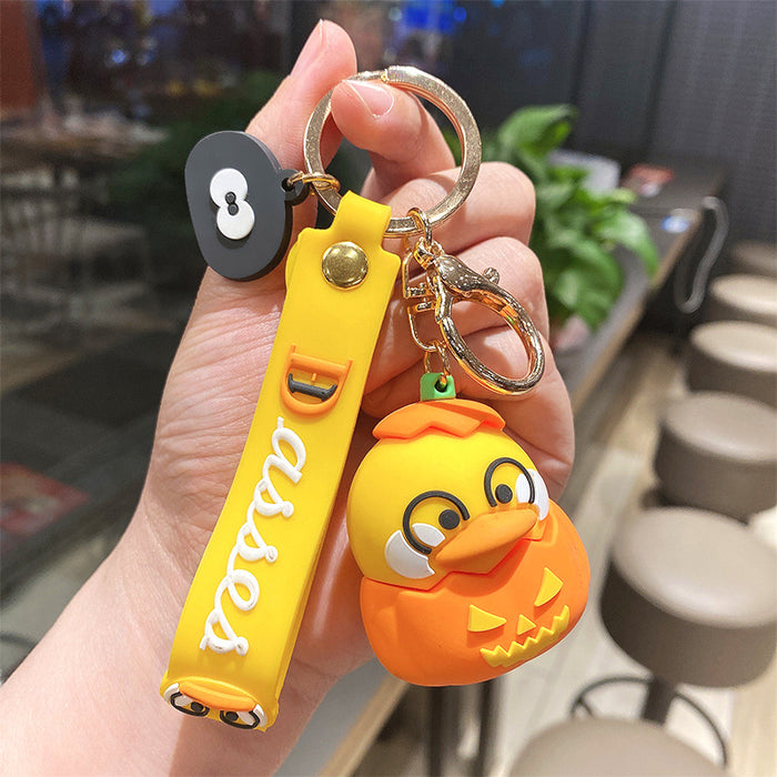 Wholesale Cartoon Burger Duck Silicone Keychain JDC-KC-LeZi003