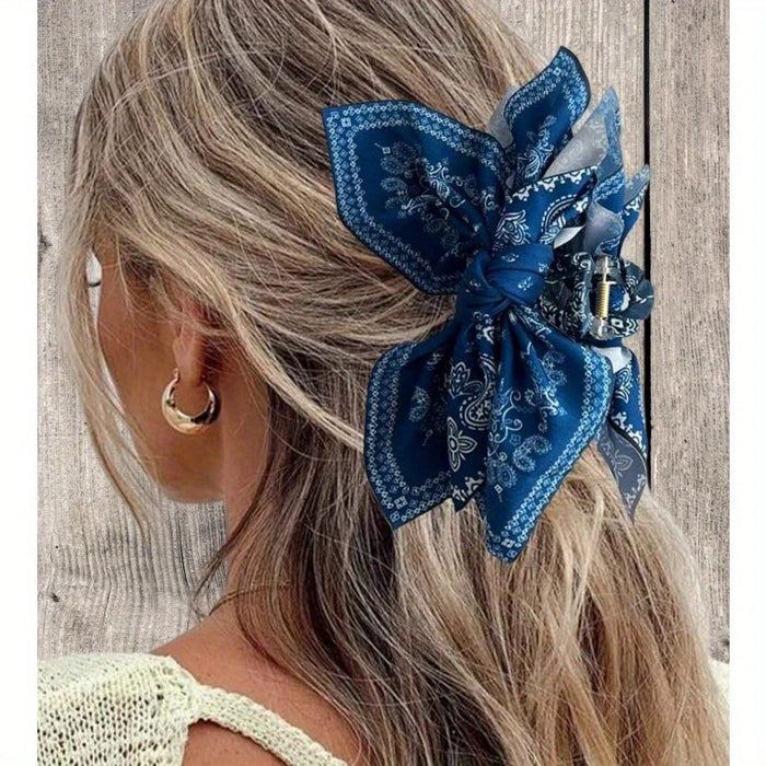 Wholesale double-sided cashew flower love clip bow hairpin summer holiday shark clip fashion ponytail clip