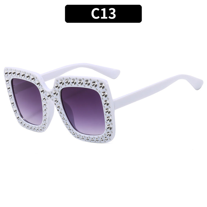 Wholesale Square Rhinestone Disco Sunglasses