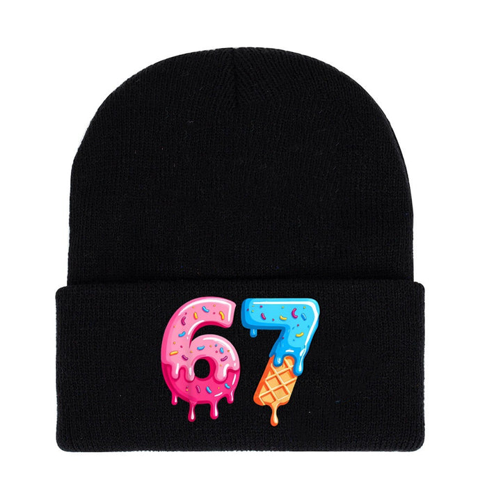 Wholesale Letter pattern knitted hat wool hat warm hat