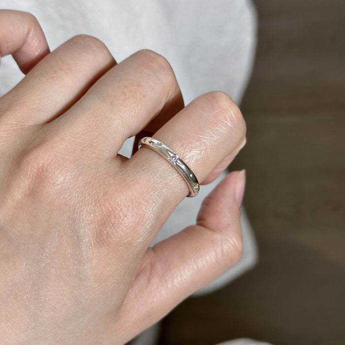 Wholesale S925 Sterling Silver Diamond Ring Star Value Advanced Sense Ring