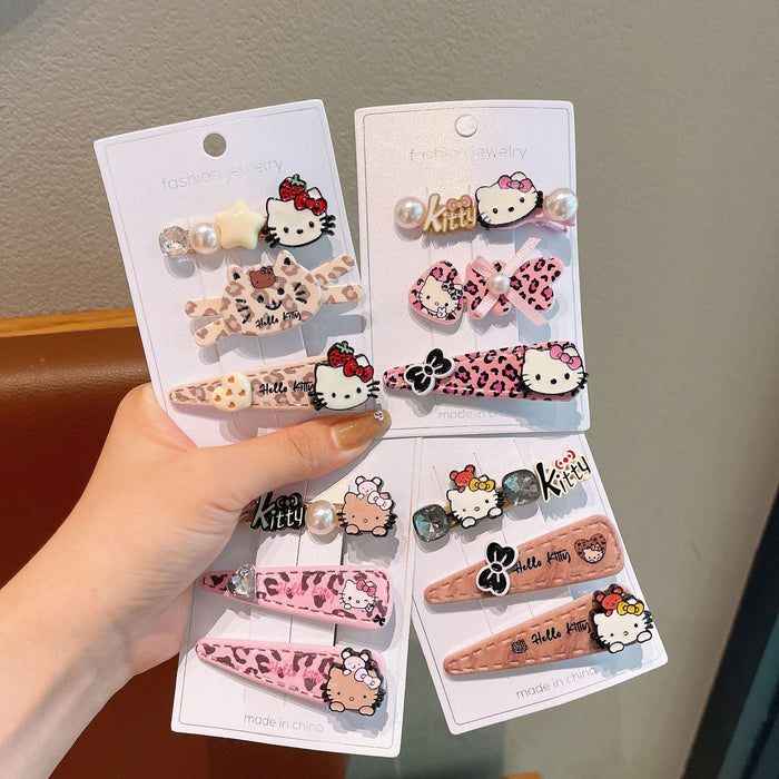 Wholesale Cute leopard print cat hair clip cartoon hairpin