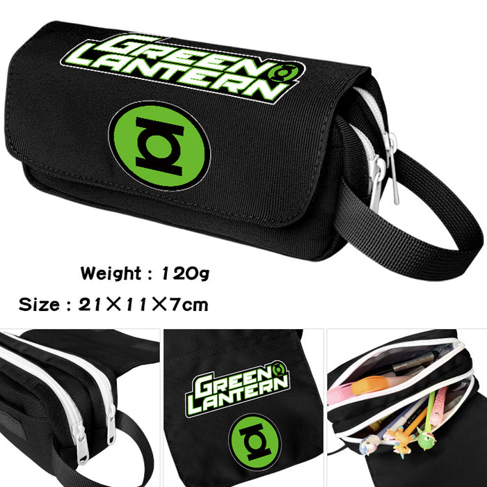 Wholesale Cartoon Canvas Pencil Case Double Layer Large Capacity Waterproof With Handle For Students
