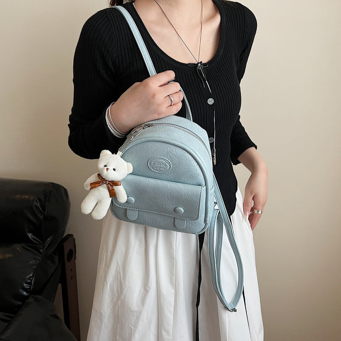 Wholesale Simple backpack, solid color, stylish mini handbag, versatile and high-end student bag