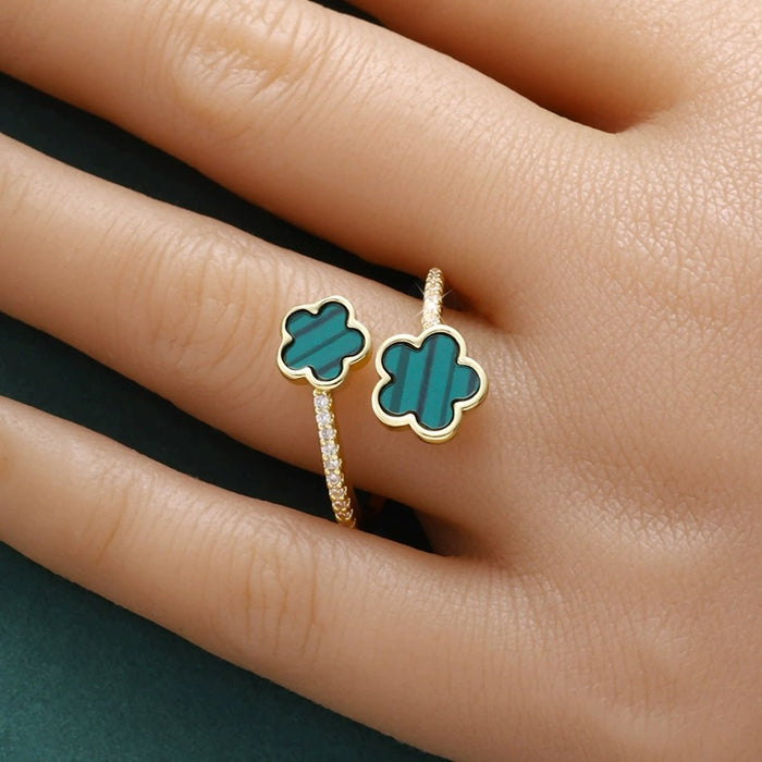 Wholesale Five-petal flower open ring