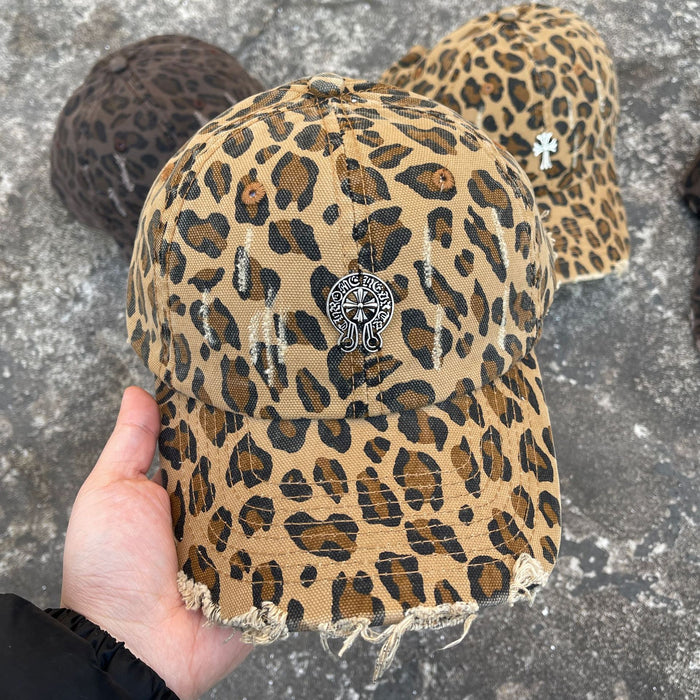 Wholesale Vintage Leopard Print Cross Flower Cotton Baseball Cap JDC-FH-ZunKai005